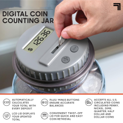 Digital Coin Jar with LCD Screen for US Coin
