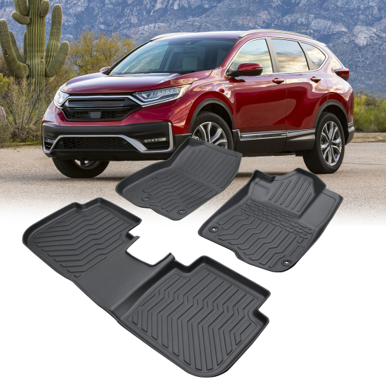 Car Mats for Honda CRV Hybrid Black All-Weather 