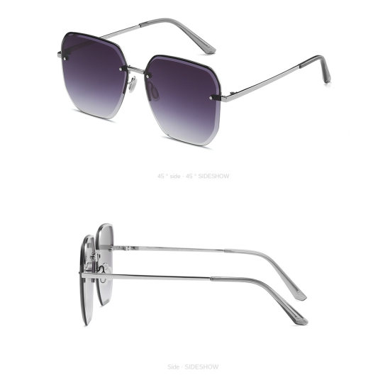 HD Contoured Edge Irregular Frame Sunglasses