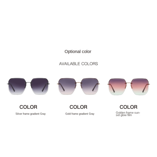 HD Contoured Edge Irregular Frame Sunglasses