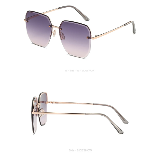 HD Contoured Edge Irregular Frame Sunglasses