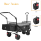 Portable Folding Utility Wagon with Rear Storage Bag