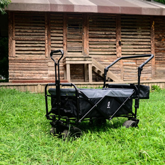 Portable Folding Utility Wagon with Rear Storage Bag