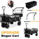 Portable Folding Utility Wagon with Rear Storage Bag