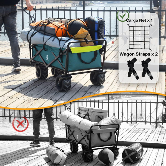 Foldable Heavy Duty Beach Wagon Cart