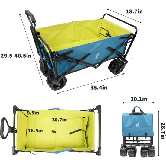 Foldable Heavy Duty Beach Wagon Cart